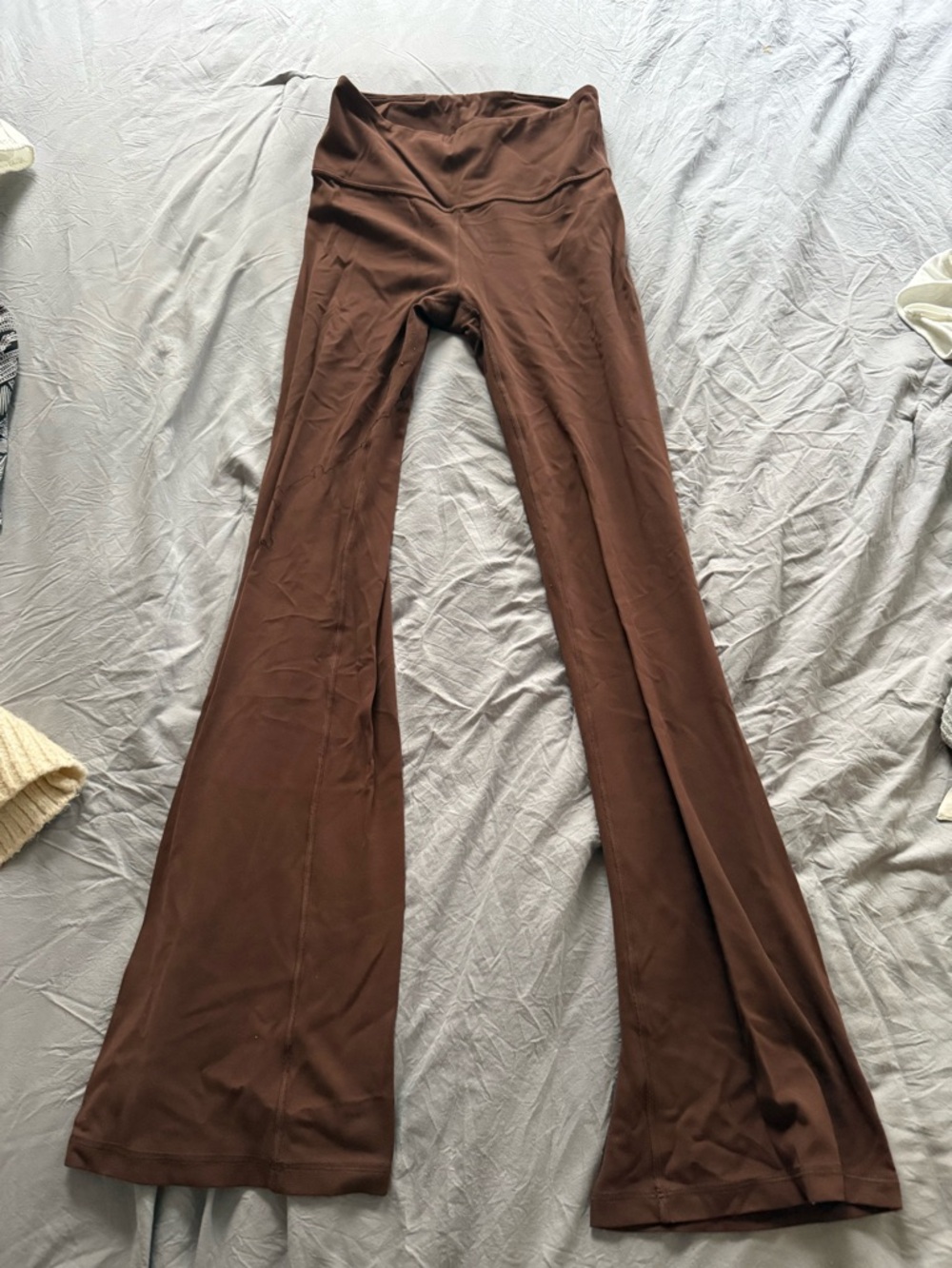 CRZ YOGA Brown High-Waist Flare Track Pants